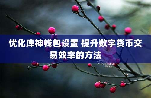 优化库神钱包设置 提升数字货币交易效率的方法