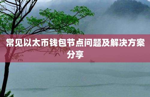 常见以太币钱包节点问题及解决方案分享