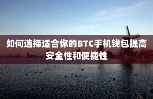 如何选择适合你的BTC手机钱包提高安全性和便捷性