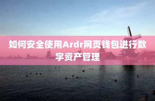 如何安全使用Ardr网页钱包进行数字资产管理